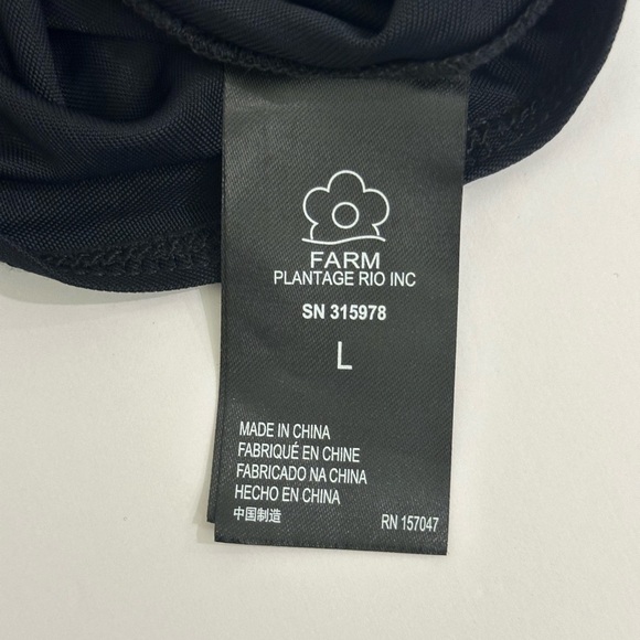 FARM Rio Black Cutout Long Sleeve Bodysuit NWOT Large - Picture 10 of 15